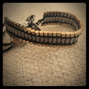 Metal and thread bracelet